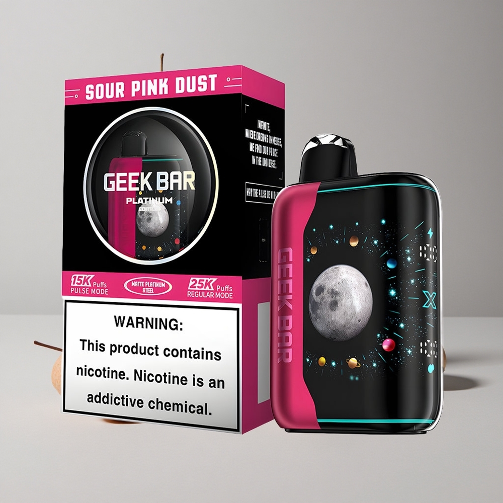Kyslá Ružový Prach GEEK BAR Platinum Edition 25000 Puffs Dynimický 3D Zakrivený Displej veľkoobchod Slovensko