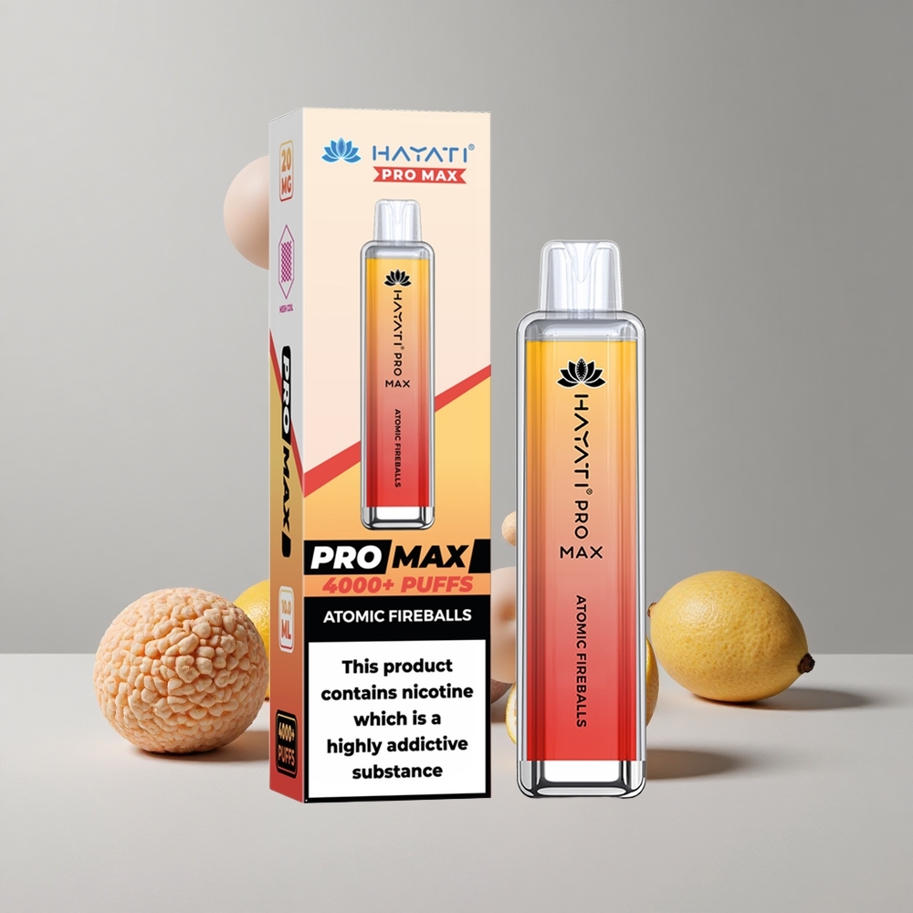 Atómové Ohnivé Gule Hayati Pro Max 4000 Puffs 2ml nádrž s 10ml automatickým dopĺňaním veľkoobchod Slovensko