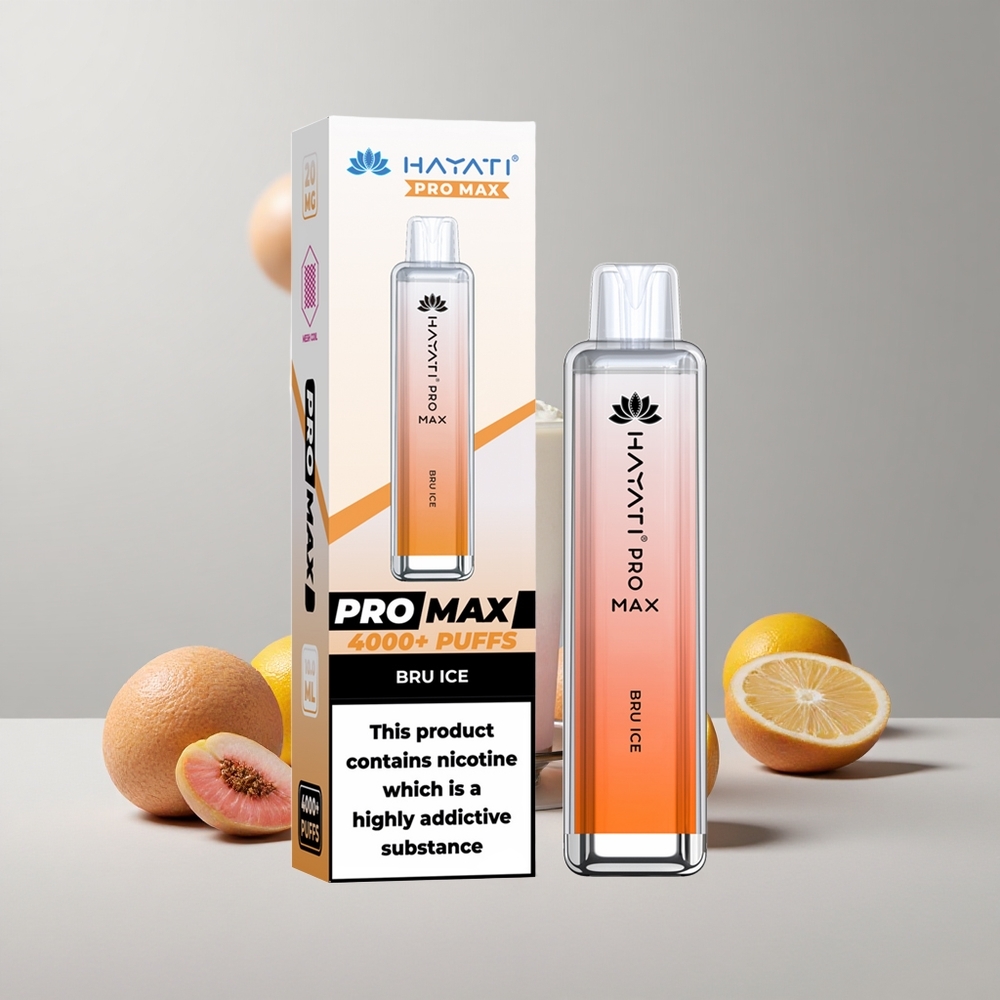 Bru Ľadový Hayati Pro Max 4000 Puffs Dobíjateľná Batéria a 2ml Nádoba veľkoobchod Slovensko