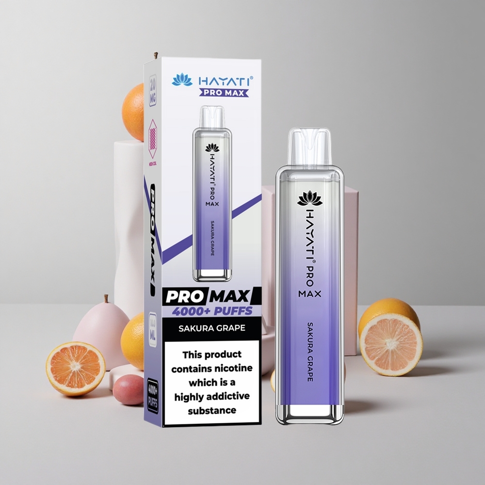 Hroznový Sakura Hayati Pro Max 4000 Puffs Dobíjateľná Batéria LED Podsvietenie veľkoobchod Slovensko