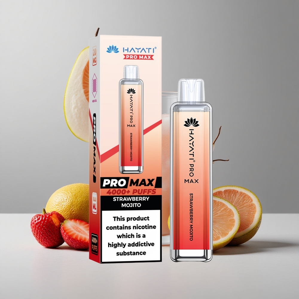 Jahodový Mojito Hayati Pro Max 4000 Puffs s 2ml nádržkou a 1400mAh batériou veľkoobchod Slovensko