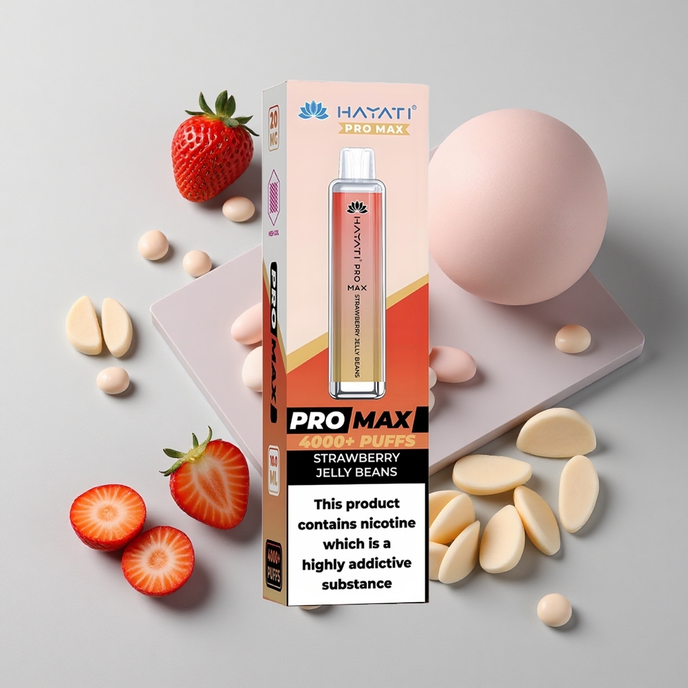 Jahodové želé Hayati Pro Max 4000 Puffs Dual 1.1 Ohm Mesh Cievka Crystal veľkoobchod Slovensko