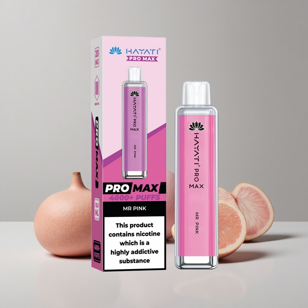Ružová Kombinácia Hayati Pro Max 4000 Puffs Dobíjateľná Bateria LED Podsvietenie veľkoobchod Slovensko