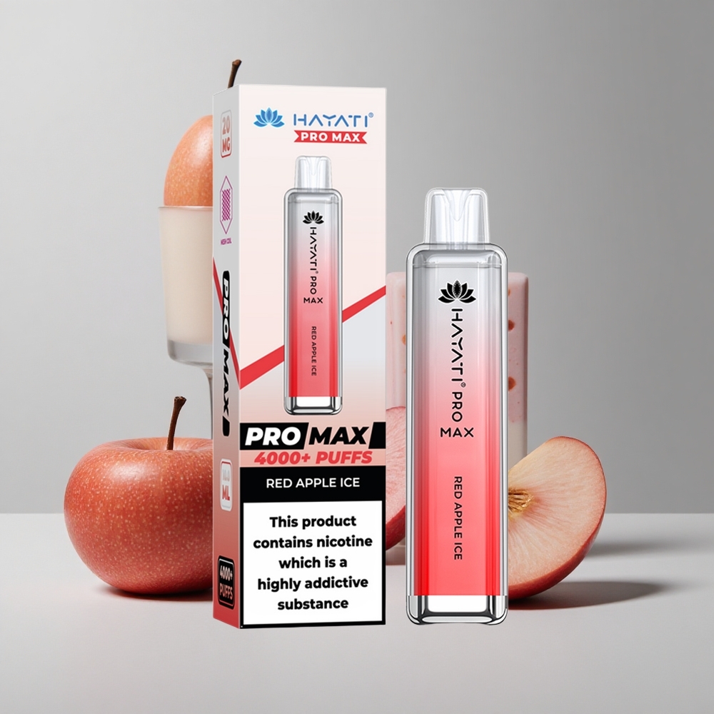 Červené jablko a ľad Hayati Pro Max 4000 Puffs Dual 1.1 Ohm Mesh Cievka a 1400mAh batéria veľkoobchod Slovensko