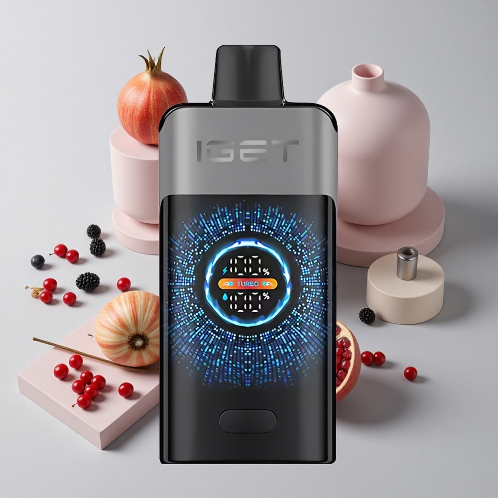 Ostružina Čerešňa Granátové jablko IGET ONE 12000 Puffs 2700 mAh Batéria 0.6 ohm Dvojité Sieťové Cievky veľkoobchod Slovensko