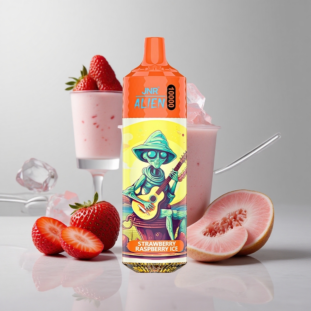Jahoda Malina Ľadový JNR Alien 10000 Puffs 850mAh Batéria 20ml E-kvapka veľkoobchod Slovensko