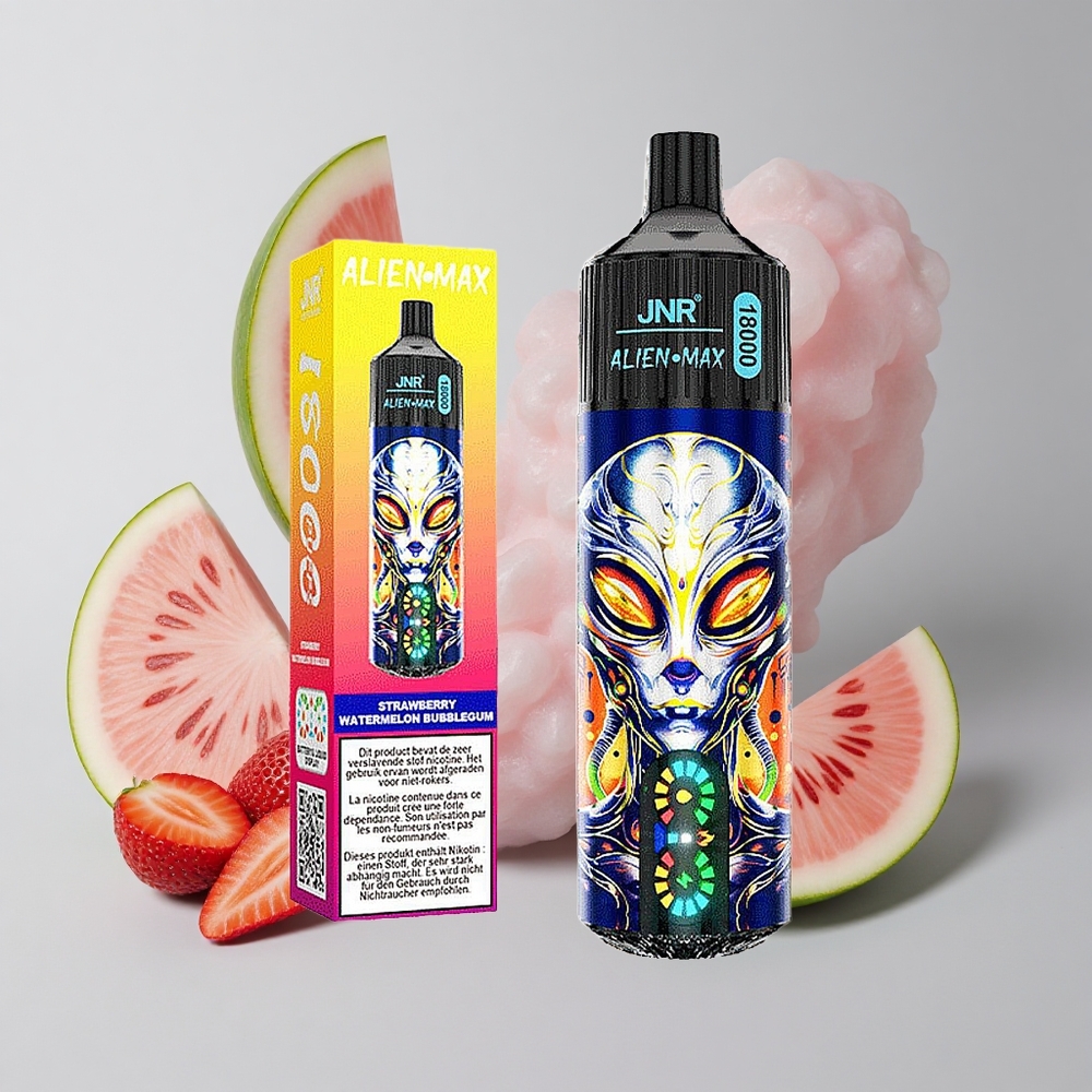 Jahoda Vodný Melón Bubblegum JNR Alien Max 18000 Puffs Smart LED Displej Dvojité Mriežkové Cievky veľkoobchod Slovensko