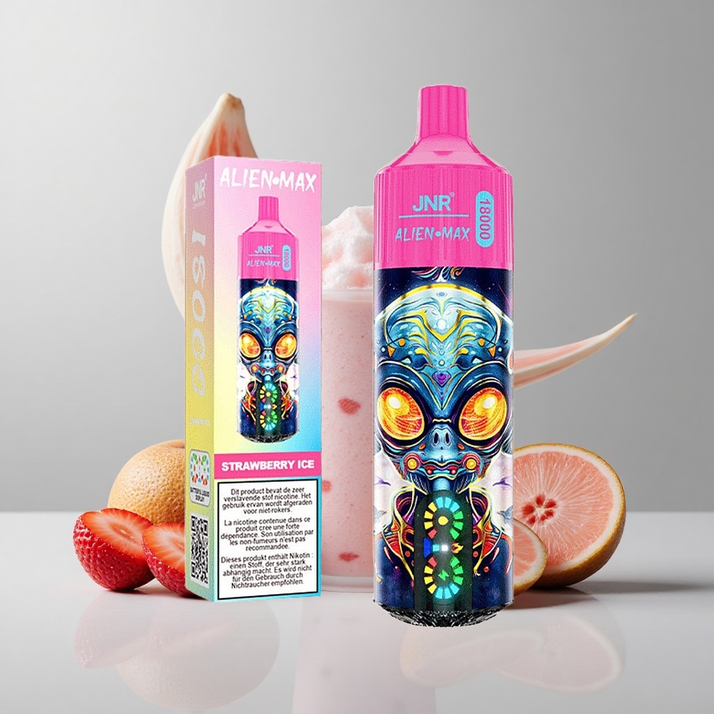 Jahodový ľad JNR Alien Max 18000 Puffs Inteligentný LED displej 28ml E-liquid veľkoobchod Slovensko