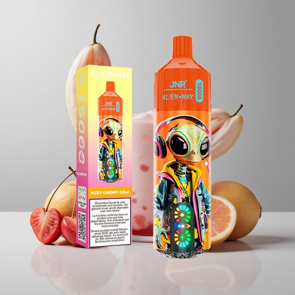 Šumivá Čerešňová Kola JNR Alien Max 18000 Puffs Inteligentný LED Displej 28ml E-kvapalina veľkoobchod Slovensko