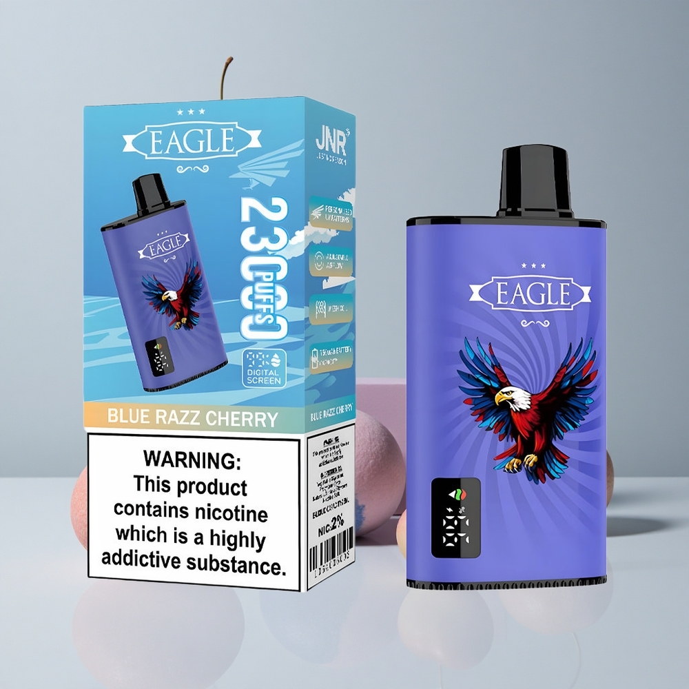 Modrá Malina-Čerešňa JNR EAGLE Smart 23000 Puffs Digitálny Displej Nastaviteľný Prietok Vzduchu veľkoobchod Slovensko