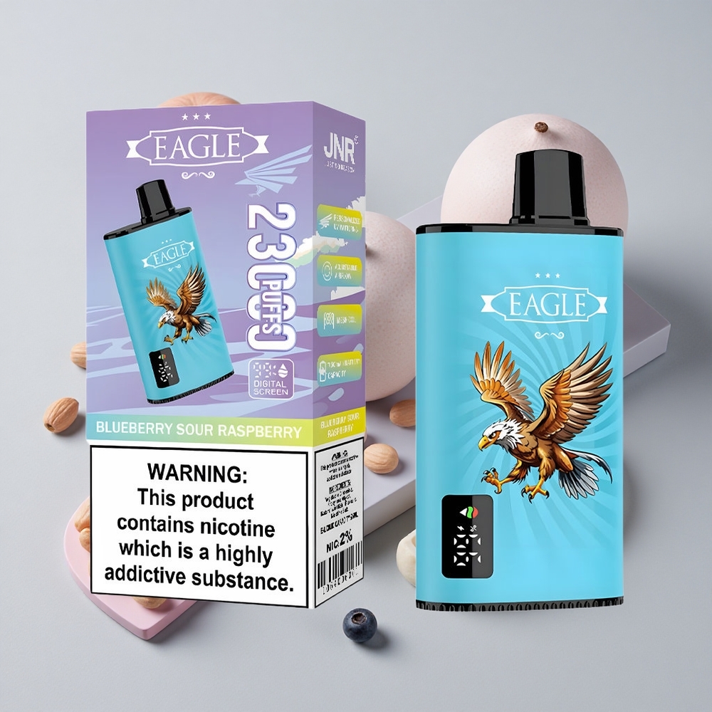 Čučoriedkovo-Kyslá Malinová JNR EAGLE Smart 23000 Puffs Jednorazové Vape s Digitálnou Obrazovkou Vzduchu veľkoobchod Slovensko