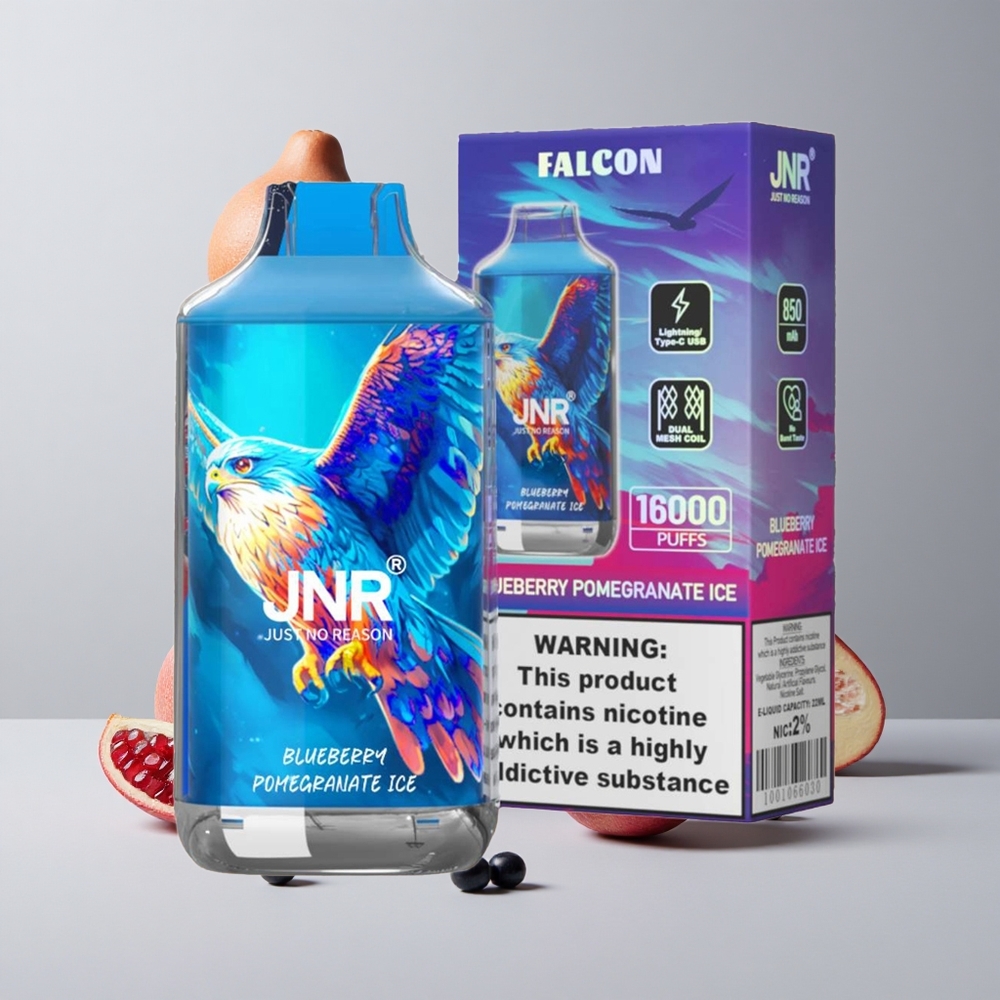 Boruvka Granátový ľad JNR Falcon 16000 Puffs 22ml Kapacita Tekutiny Dual Mesh Cievka veľkoobchod Slovensko