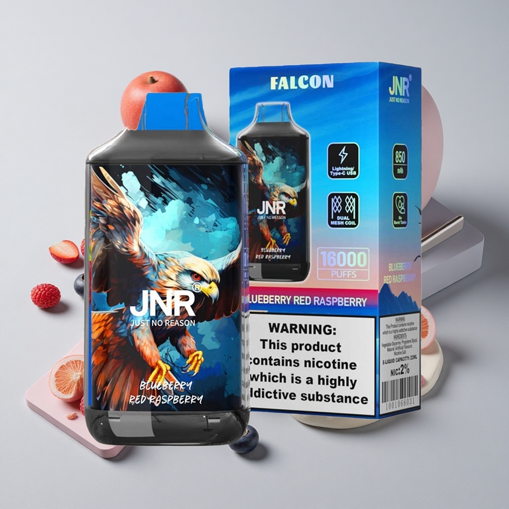 Boruvka Červená Malina JNR Falcon 16000 Puffs 22ml Kapacita Kvapaliny Dual Mesh Cievka veľkoobchod Slovensko