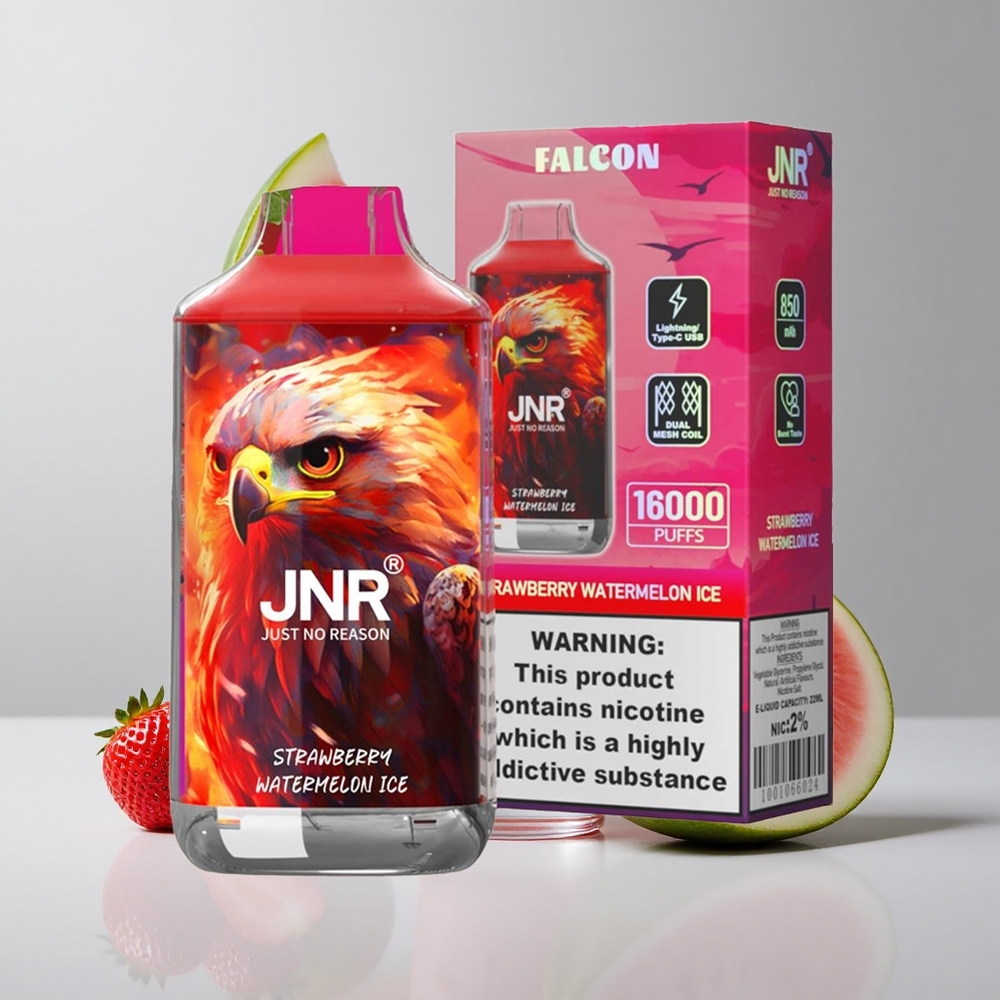 Jahoda Melónový ľad JNR Falcon 16000 Puffs 22ml Kapacita Tekutiny Dvojitá Mrežová Cievka veľkoobchod Slovensko