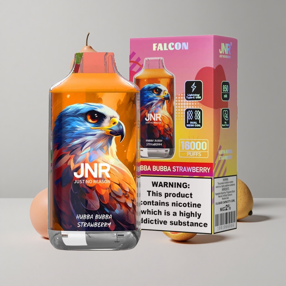 Jahodový Hubba Bubba JNR Falcon 16000 Puffs 22ml Kapacita Tekutiny Dvojitá Mriežková Cievka veľkoobchod Slovensko