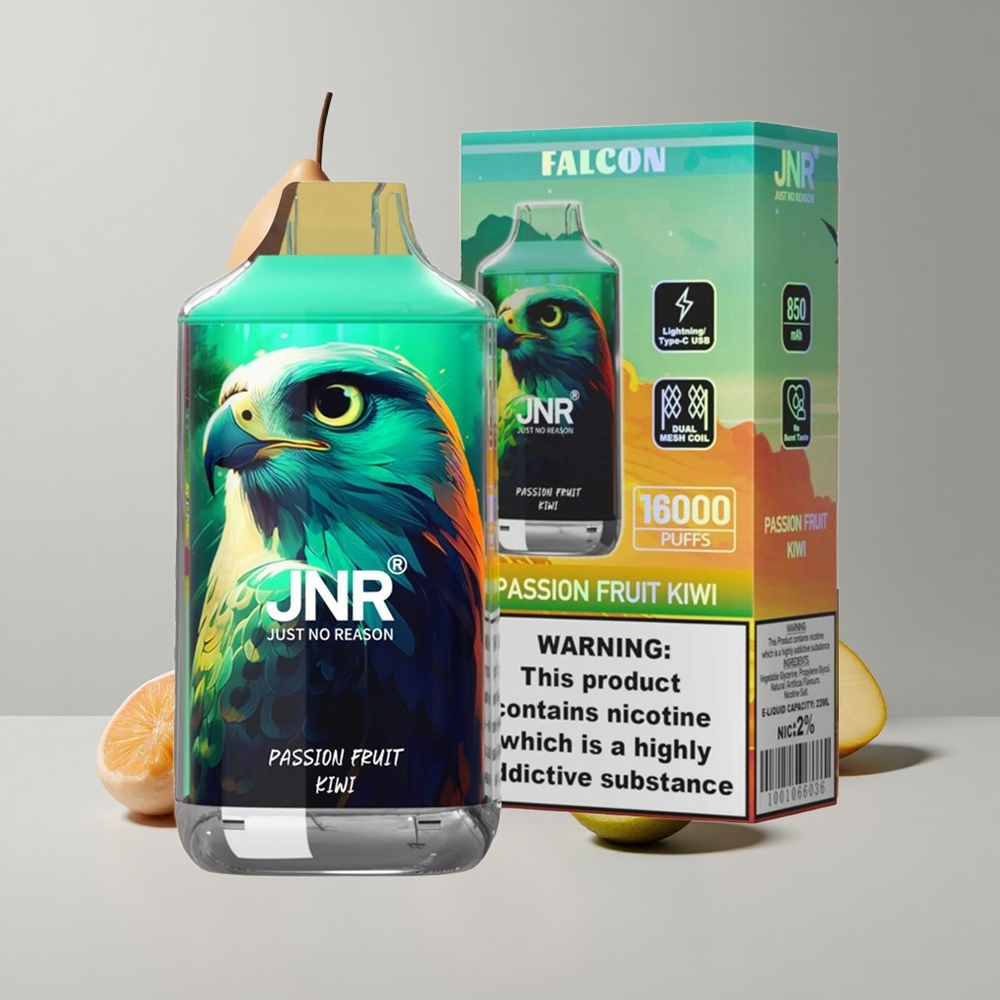 Passion Fruit Kiwi JNR Falcon 16000 Puffs Dvojitá Mriežková Cievka veľkoobchod Slovensko