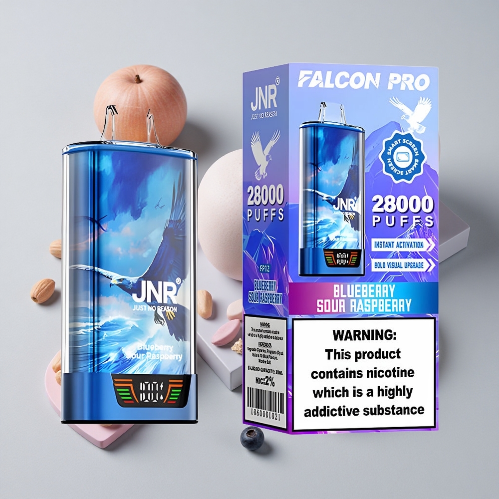 Čučoriedka Kyslá Malina JNR Falcon Pro 28000 30ml Predplnená Kapacita 28000 Potiahnutí veľkoobchod Slovensko
