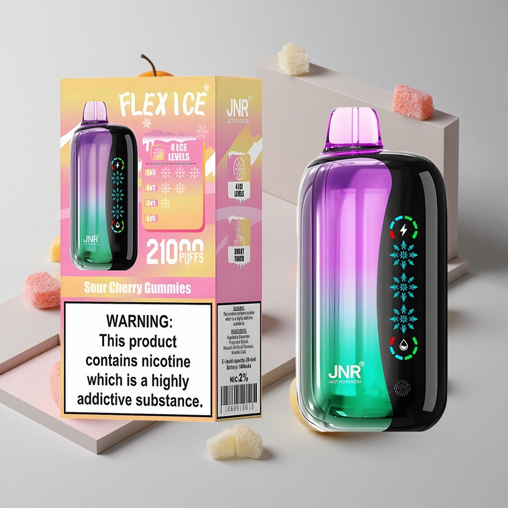 Kyslé Čerešňové Gummies JNR Flex Ice 21000 Puffs Nastaviteľný Ľad veľkoobchod Slovensko