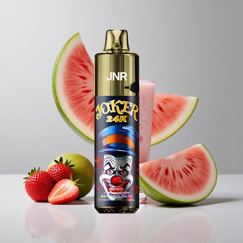 Jahoda Vodný melón Ľad JNR Joker 24K Puffs 2% nikotín Viditeľná hladina tekutiny veľkoobchod Slovensko