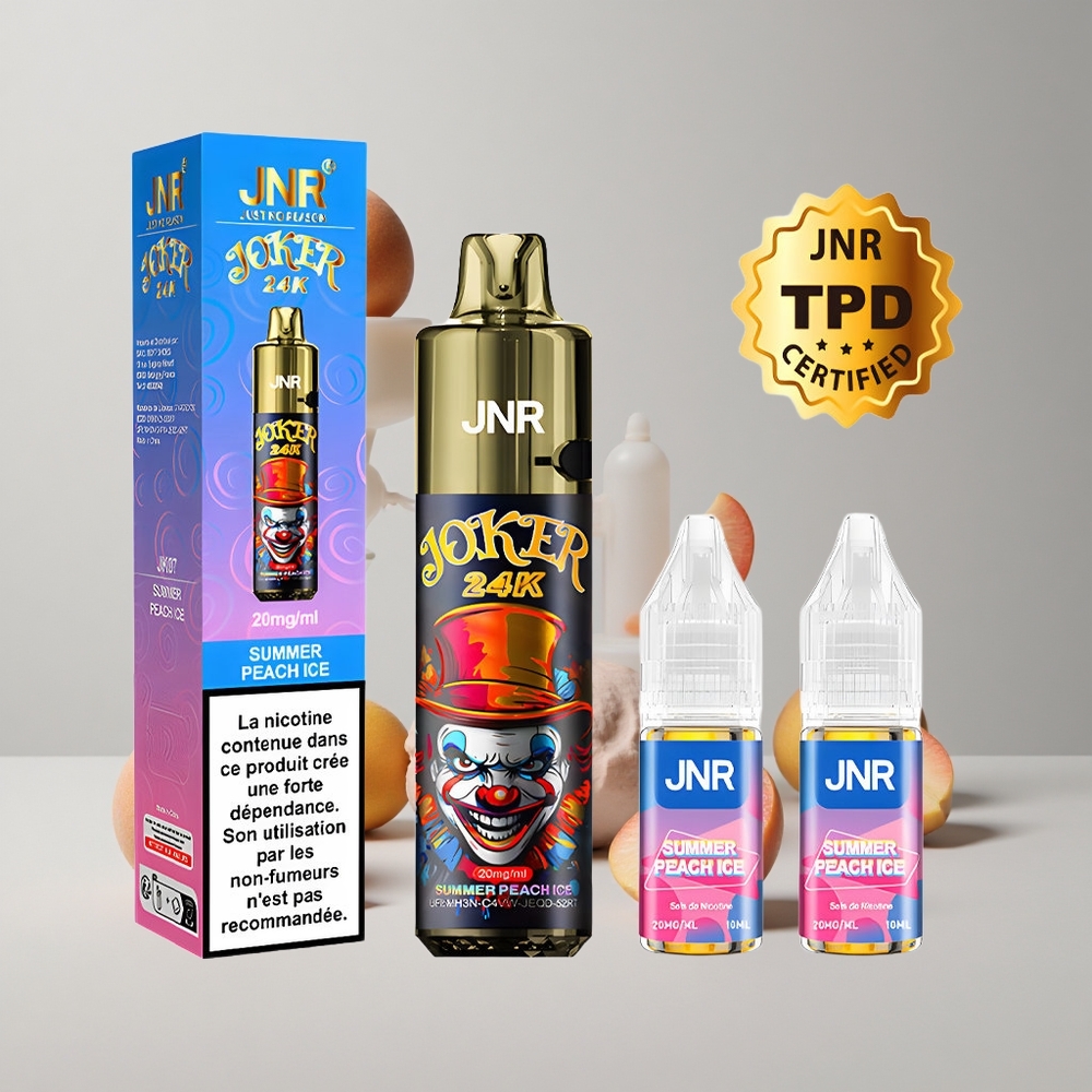 Letný Broskýňový Ľad JNR Joker 24K Puffs 2% Obsah Nikotínu 800mAh Batéria veľkoobchod Slovensko