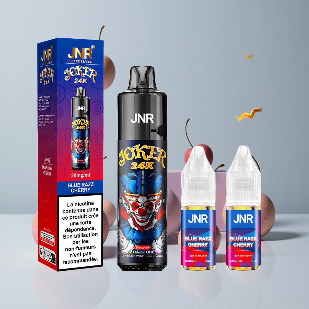 Modrá Malina Čerešňa JNR Joker 24K 24000 Puffs Viditeľná Úroveň Tekutiny 2% Nikotín veľkoobchod Slovensko
