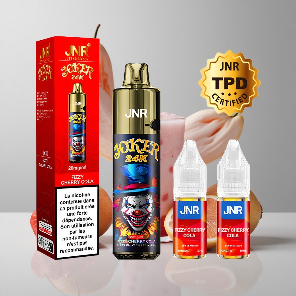 Šumivá čerešňová kola JNR Joker 24K Puffs 24000 Puffs Refillable Pod 800mAh batéria veľkoobchod Slovensko