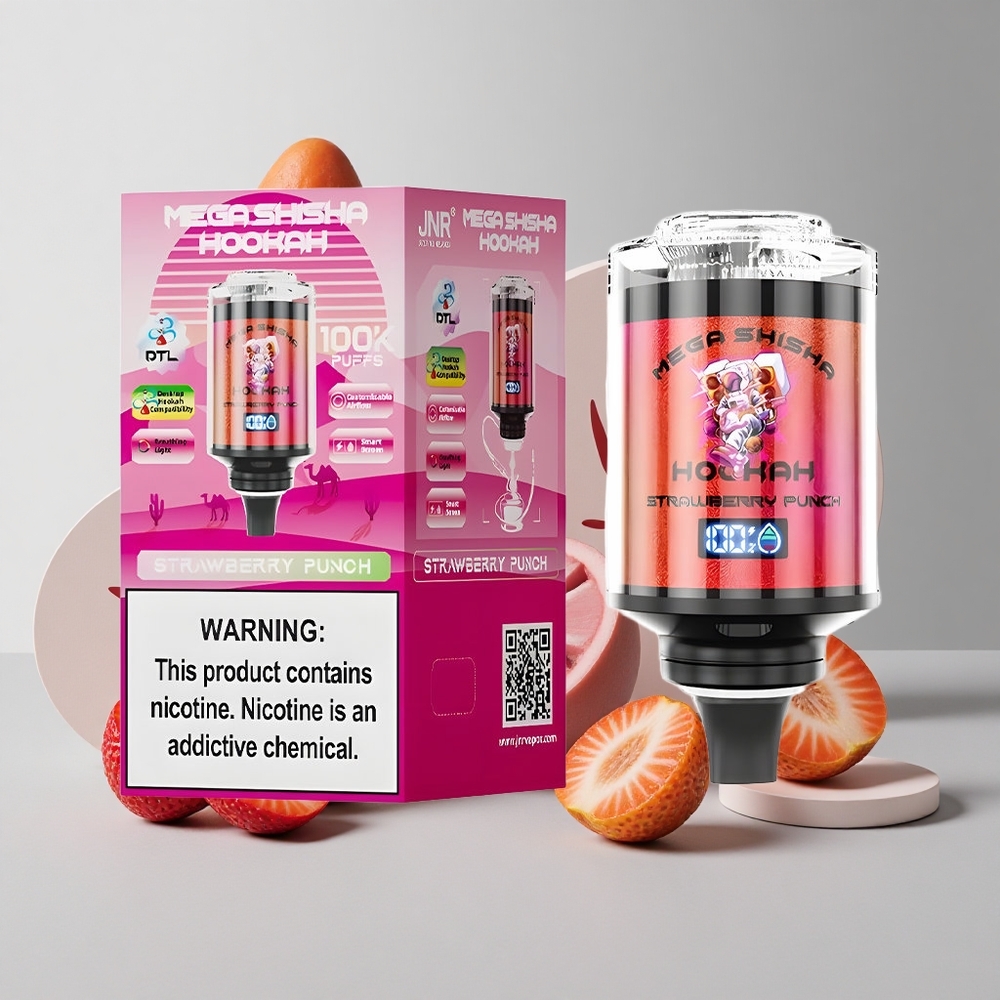 Jahodový Punč JNR Mega Shisha Hookah 100000 Puffs Batéria 2200mAh veľkoobchod Slovensko