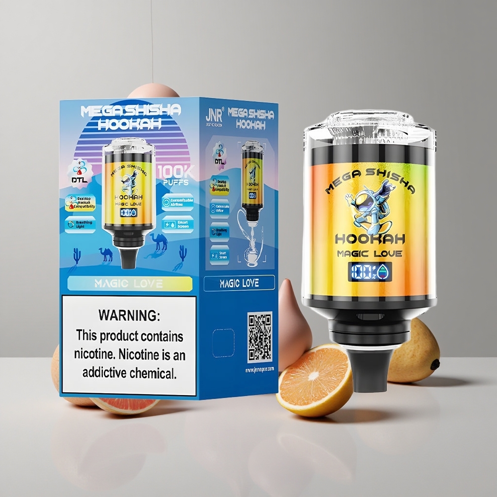 Kúzlo lásky JNR Mega Shisha Hookah 100K 60ml Kapacita 2200mAh Batéria veľkoobchod Slovensko