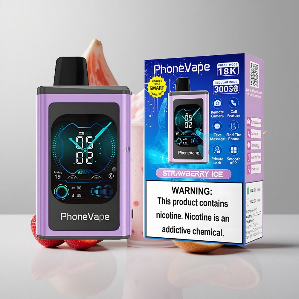 Jahodový ľad JNR PhoneVape 30000 fajkov Nastaviteľný prietok vzduchu Typ-C veľkoobchod Slovensko