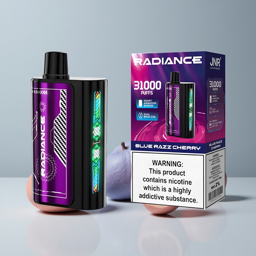 Modrá Malina Čerešňa JNR Radiance 31000 Puffs 28ml E-kvapalina veľkoobchod Slovensko