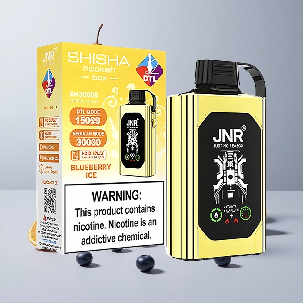 Boruvkový ľad JNR Shisha Hookah Box 20500 Puffs Jednorazové Vape, HD Displej, 25ml, veľkoobchod Slovensko