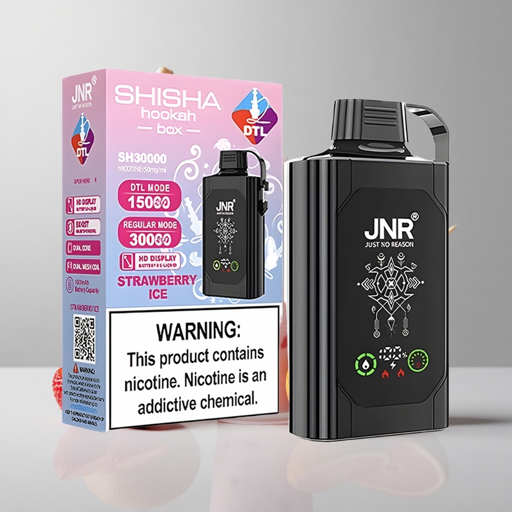 Jahodový ľad JNR Shisha Hookah Box 20500 Puffs 25ml Kapacita Tekutín Dual Mesh Coil & Dual Core veľkoobchod Slovensko