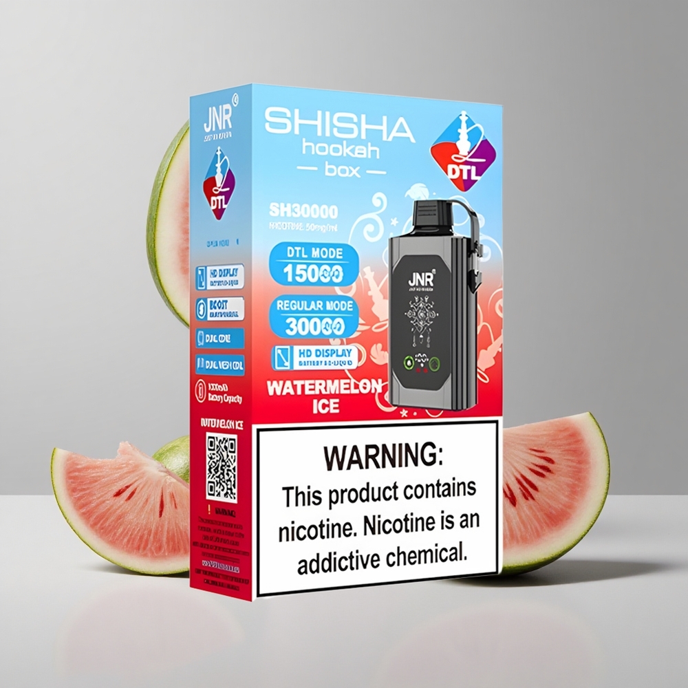 Melónový ľad JNR Shisha Hookah Box 20500 Puffs Jednorazové Vape s HD Displejom a Batériou 1000mAh veľkoobchod Slovensko
