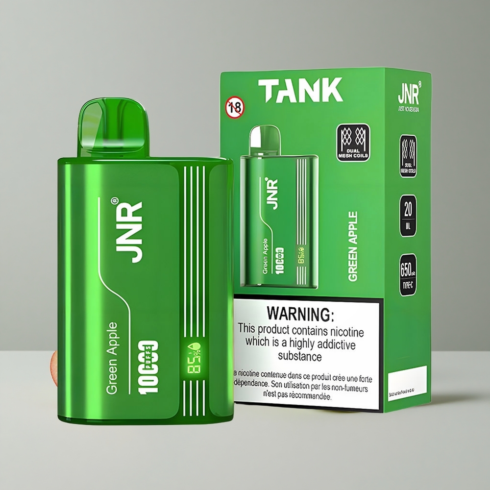 Zelené jablko broskyňa hruška JNR Tank Disposable 10000 Puff Digitálny displej Duálna mriežková cievka veľkoobchod Slovensko
