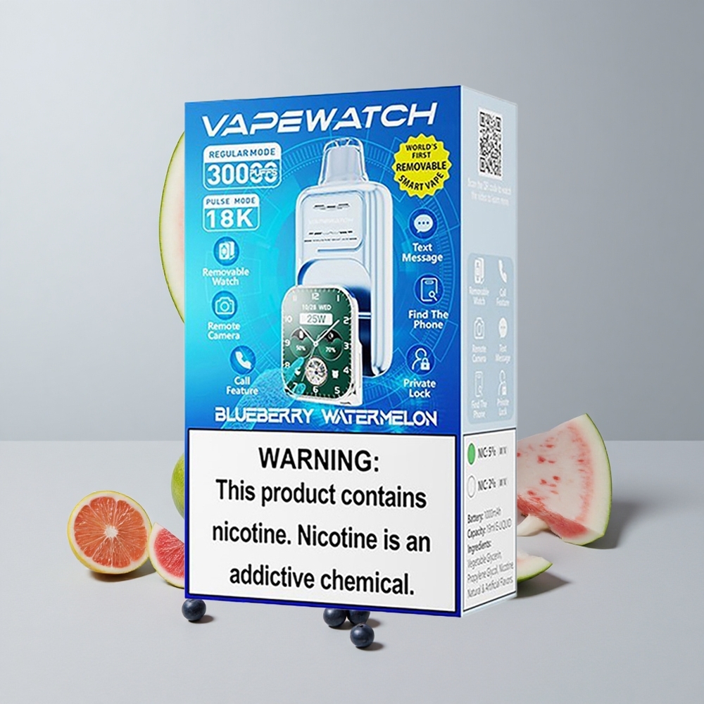 Čučoriedka Vodný Melón JNR VapeWatch 30000 Puffs Batéria 1000mAh veľkoobchod Slovensko