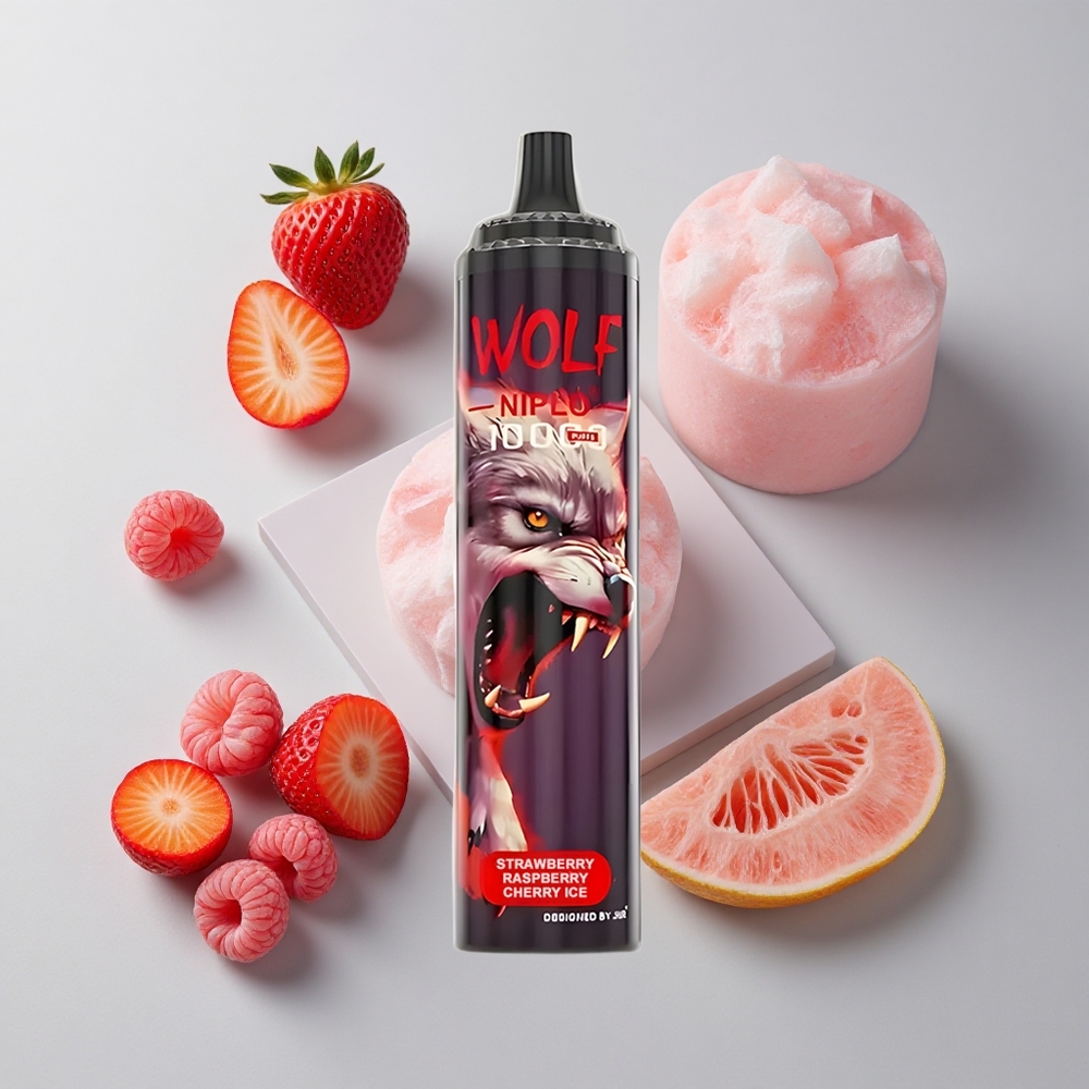 Jahoda Malina Čerešňový ľad JNR Wolf Niplo 10000 Puffs 20ml 1.0 Ohm veľkoobchod Slovensko