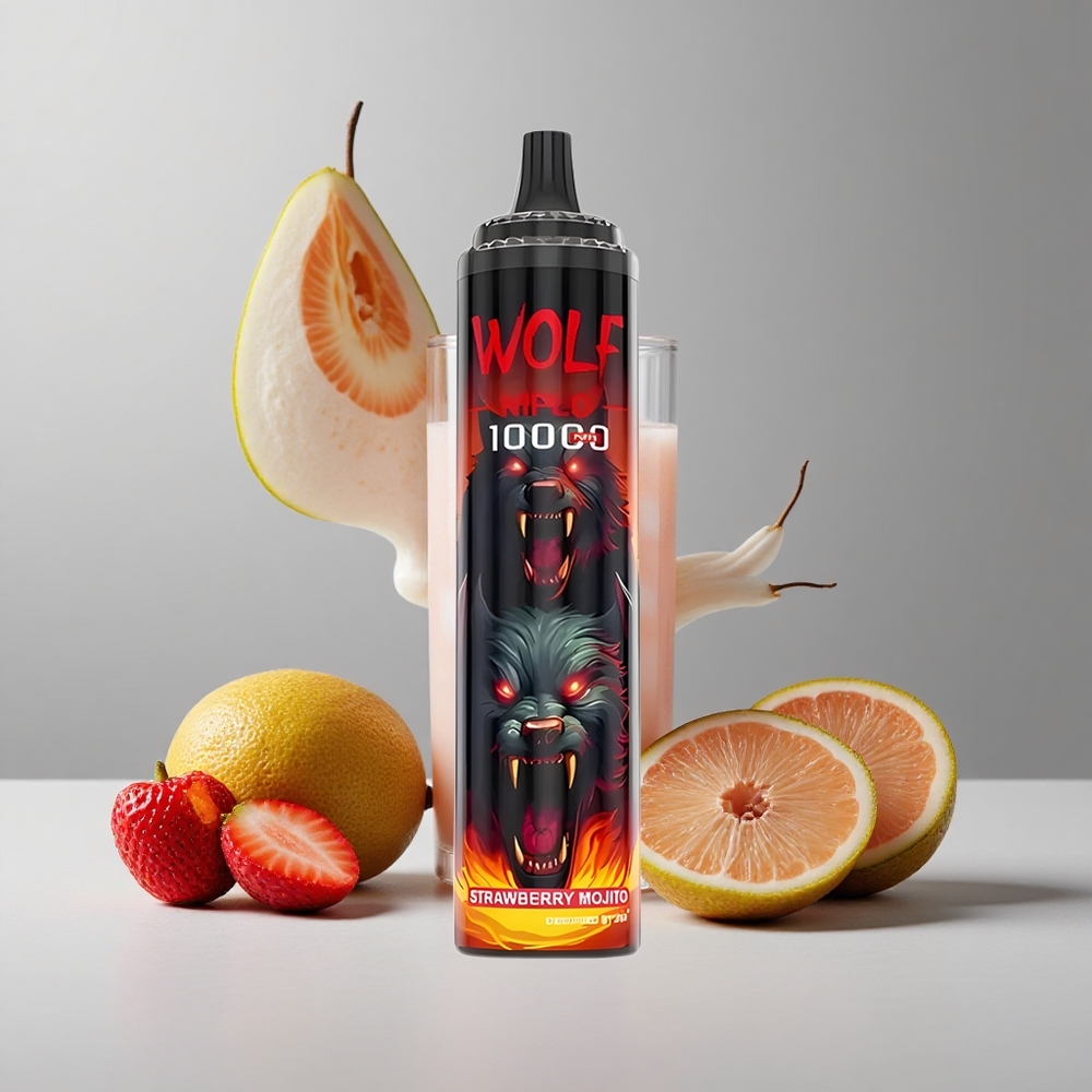 Jahodový Mojito JNR Wolf Niplo 10000 Puffs Batéria 650mAh veľkoobchod Slovensko