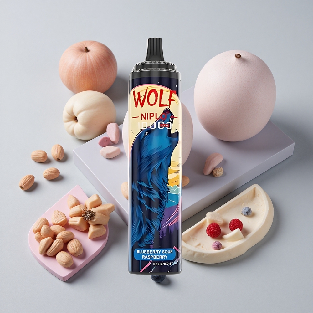 Čučoriedkovo-Kyslá Malina JNR Wolf Niplo 10000 Puffs Batéria 650mAh veľkoobchod Slovensko