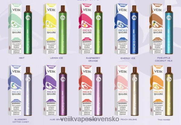 VEIIK Vape Price - VEIIK Micko Shark 2200 vdychov jednorazové pero na penu 10ks HF684653 viaceré príchute